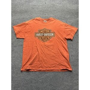 Harley Davidson North Little Rock Arkansas Men's Shirt Size 2xl Orange